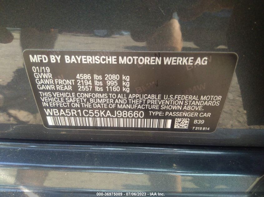 2019 BMW 3 SERIES 330I - WBA5R1C55KAJ98660
