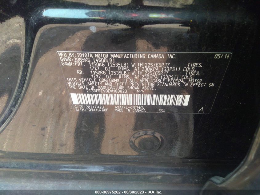2014 TOYOTA RAV4 XLE - 2T3RFREV0EW183823