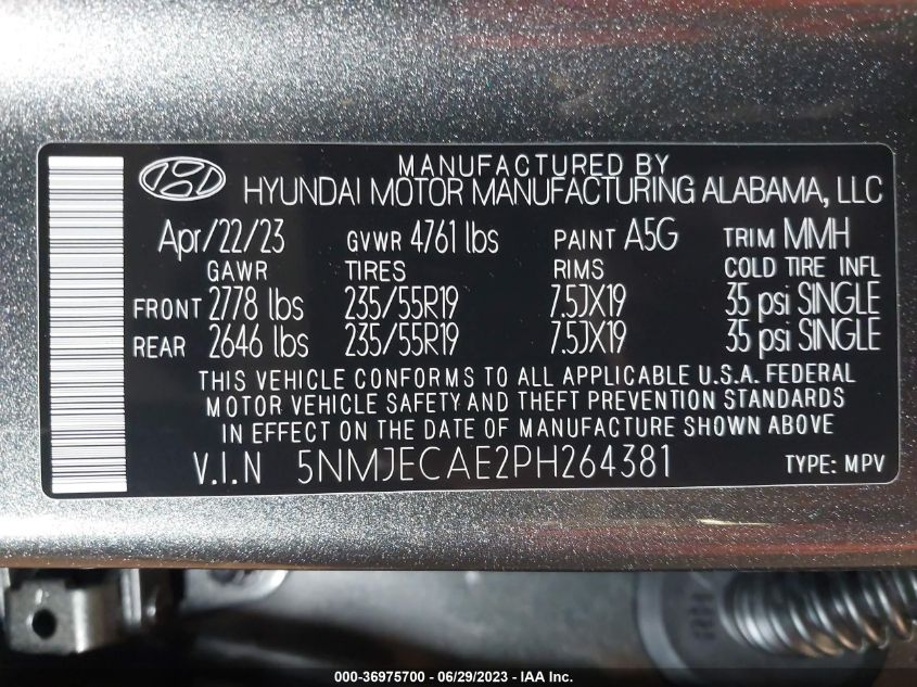 2023 HYUNDAI TUCSON LIMITED - 5NMJECAE2PH264381