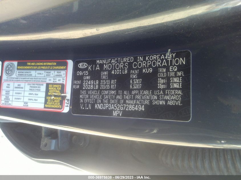 2016 KIA SOUL + - KNDJP3A52G7286494