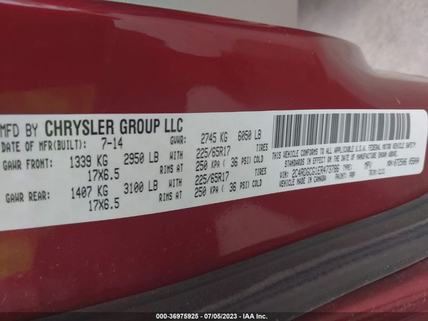 2014 DODGE GRAND CARAVAN SXT 30TH ANNIVERSARY - 2C4RDGCG1ER473786