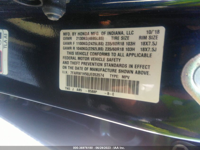 2018 HONDA CR-V EX - 7FARW1H50JE053574