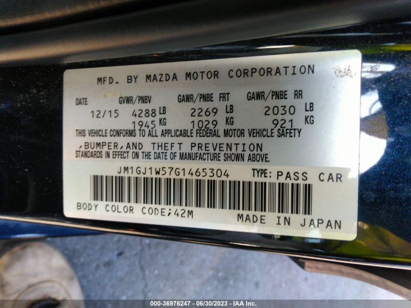 2016 MAZDA MAZDA6 I GRAND TOURING - JM1GJ1W57G1465304