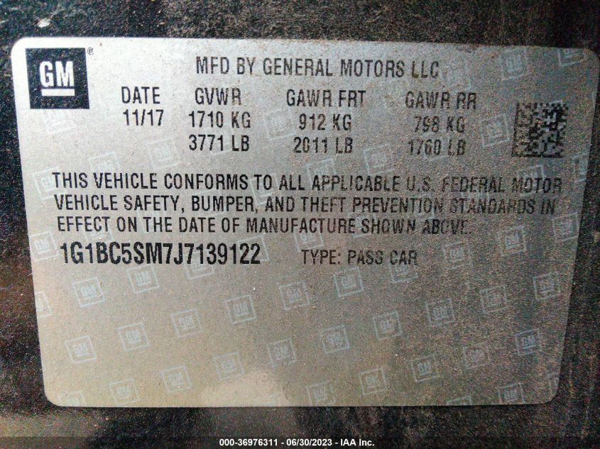 2018 CHEVROLET CRUZE LS - 1G1BC5SM7J7139122
