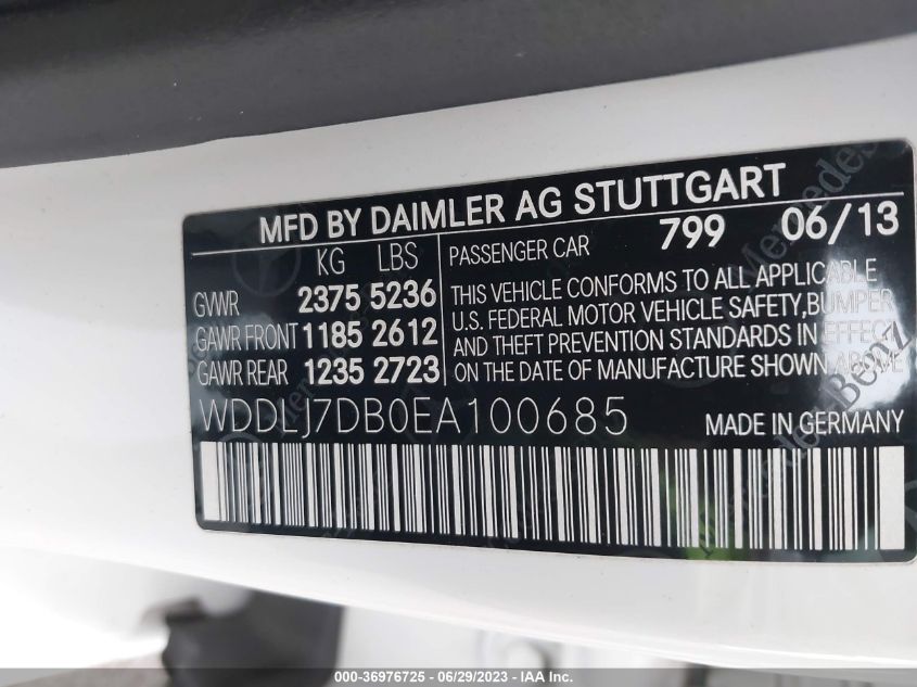 2014 MERCEDES-BENZ CLS-CLASS CLS 550 WDDLJ7DB0EA100685