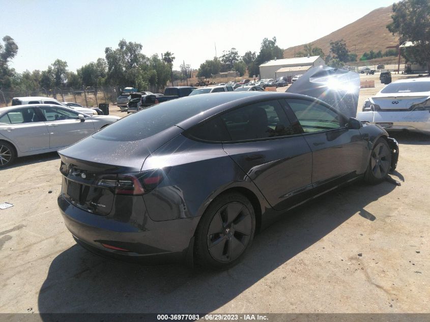 2022 TESLA MODEL 3 LONG RANGE - 5YJ3E1EB6NF182407