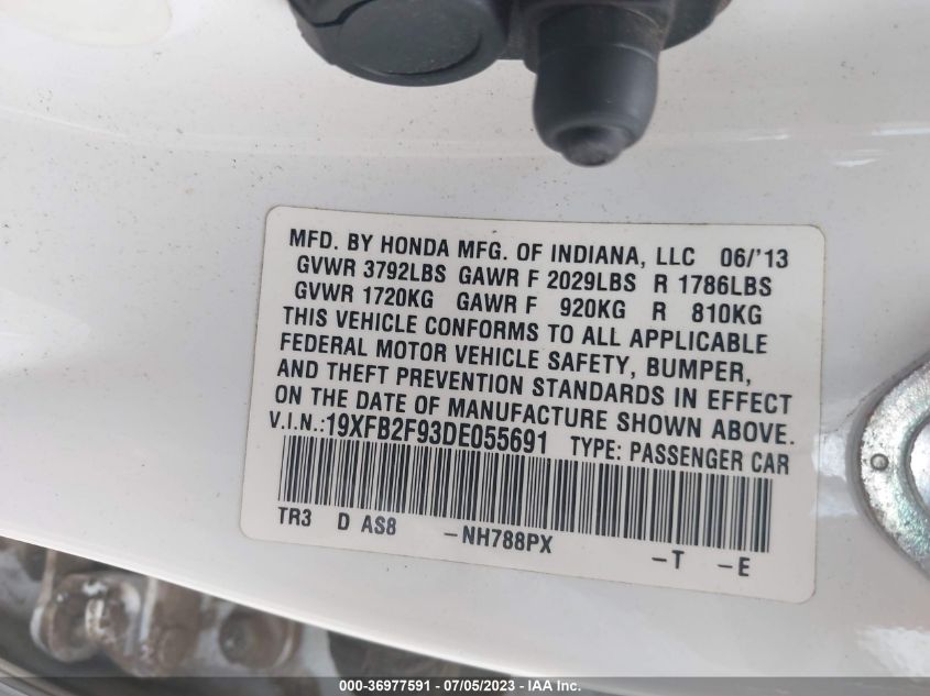 2013 HONDA CIVIC SDN EX-L - 19XFB2F93DE055691