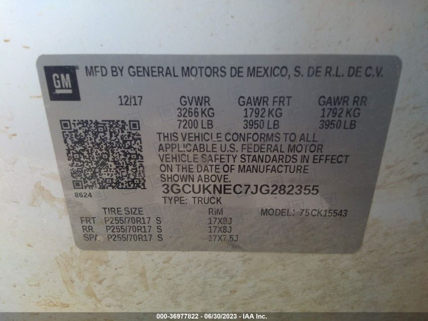 2018 CHEVROLET SILVERADO 1500 WORK TRUCK - 3GCUKNEC7JG282355