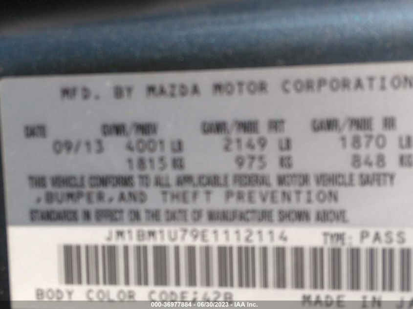 2014 MAZDA MAZDA3 I SPORT - JM1BM1U79E1112114