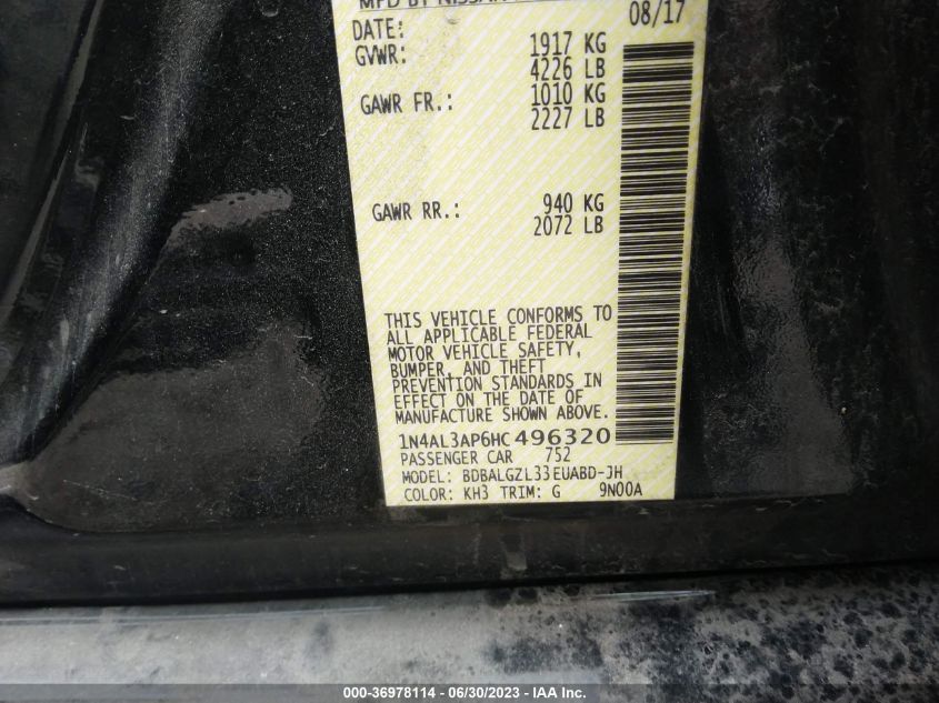 2017 NISSAN ALTIMA 2.5 S - 1N4AL3AP6HC496320