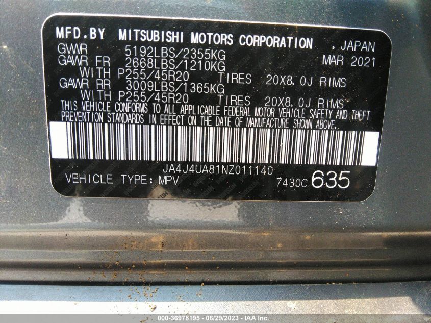 2022 MITSUBISHI OUTLANDER SE - JA4J4UA81NZ011140