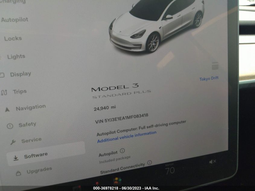 2021 TESLA MODEL 3 STANDARD RANGE PLUS - 5YJ3E1EA1MF083418
