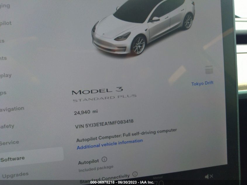 2021 TESLA MODEL 3 STANDARD RANGE PLUS - 5YJ3E1EA1MF083418