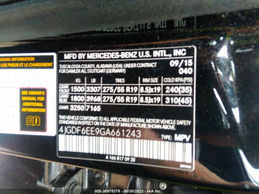 2016 MERCEDES-BENZ GL GL 450 - 4JGDF6EE9GA661243