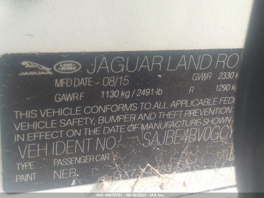 2016 JAGUAR XF 35T PRESTIGE - SAJBE4BV0GCY02620