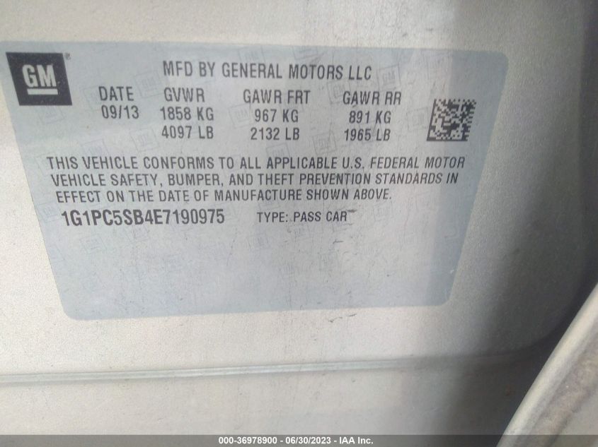 2014 CHEVROLET CRUZE 1LT - 1G1PC5SB4E7190975