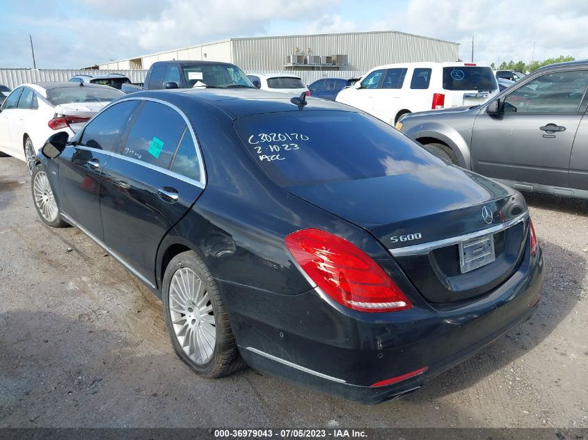 2015 MERCEDES-BENZ S-CLASS S 600 - WDDUG7GB1FA095996