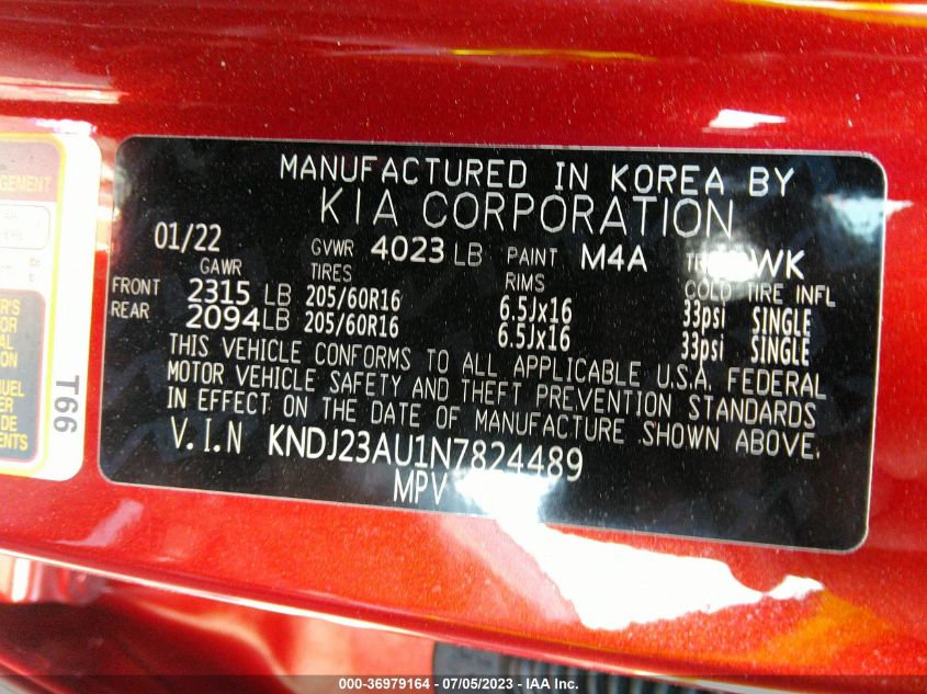 2022 KIA SOUL LX - KNDJ23AU1N7824489