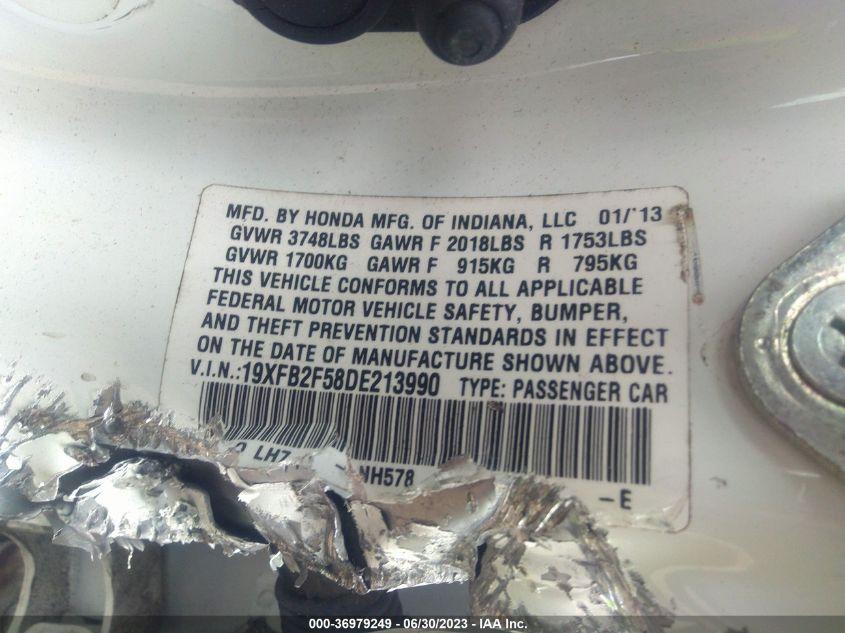 2013 HONDA CIVIC SDN LX - 19XFB2F58DE213990