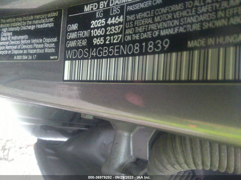 2014 MERCEDES-BENZ CLA-CLASS CLA 250 - WDDSJ4GB5EN081839