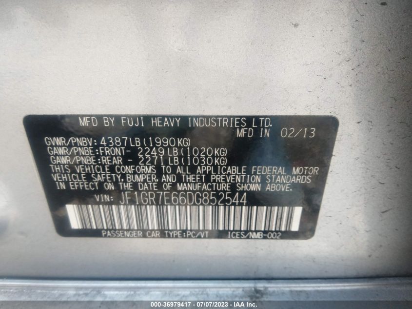 2013 SUBARU IMPREZA WAGON WRX WRX JF1GR7E66DG852544