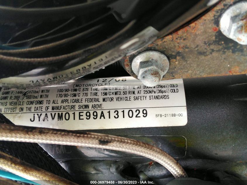 2009 YAMAHA XVS650 A/AT JYAVM01E99A131029