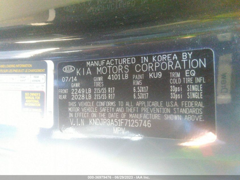 2015 KIA SOUL + - KNDJP3A51F7125746
