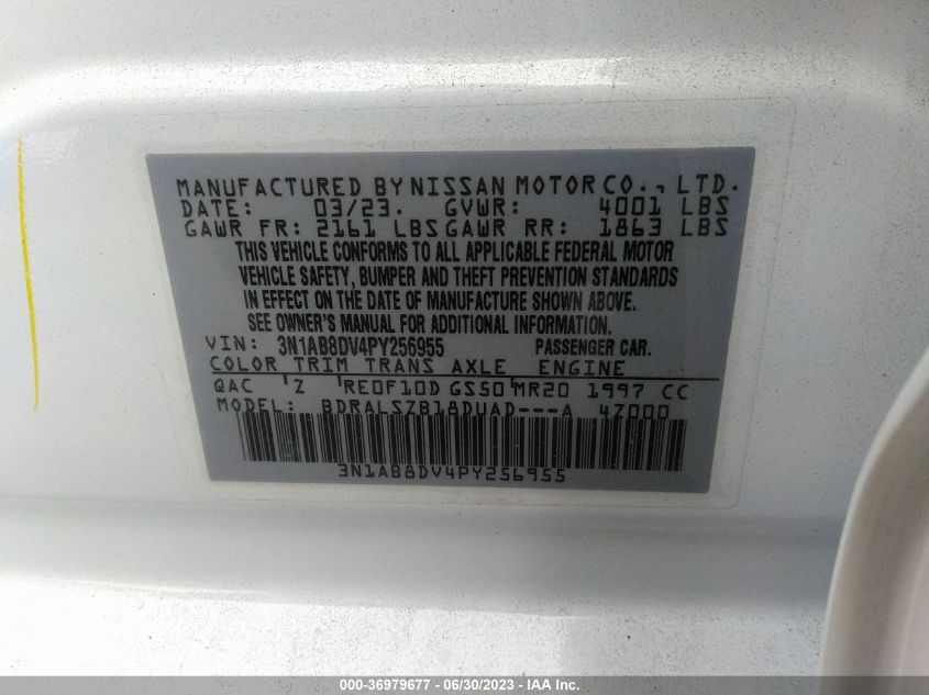 2023 NISSAN SENTRA SR - 3N1AB8DV4PY256955