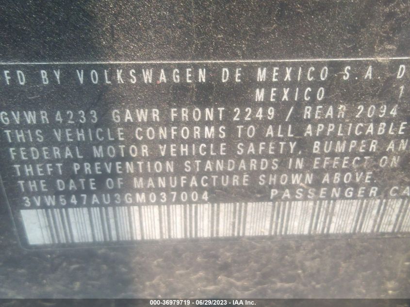 2016 VOLKSWAGEN GOLF GTI SE W/PERFORMANCE PKG - 3VW547AU3GM037004