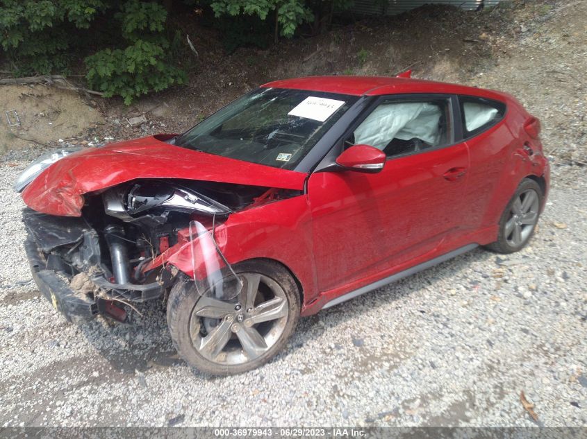 2013 HYUNDAI VELOSTER TURBO W/BLACK INT - KMHTC6AE6DU130392