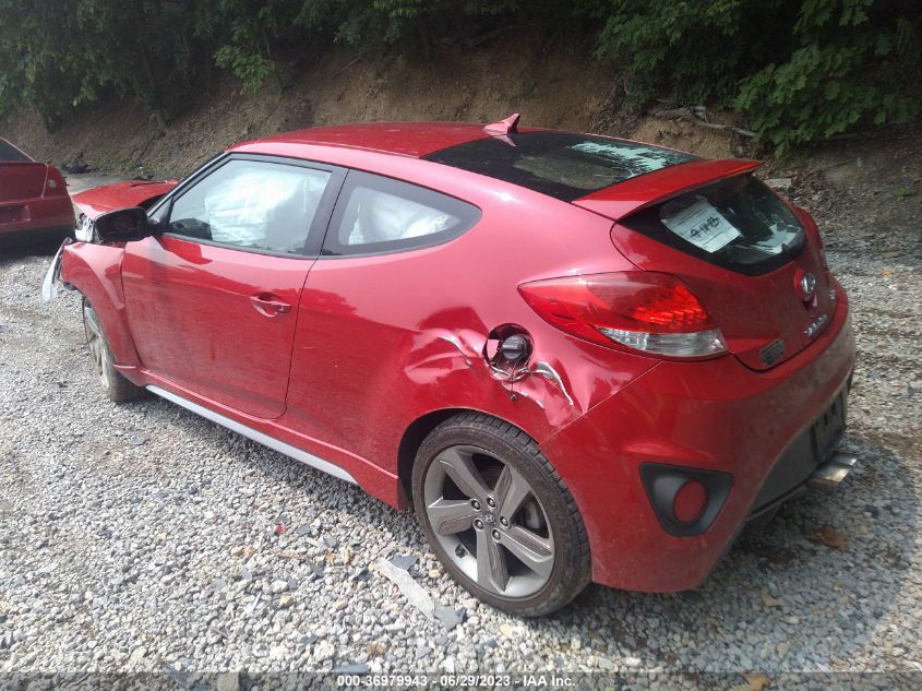 2013 HYUNDAI VELOSTER TURBO W/BLACK INT - KMHTC6AE6DU130392