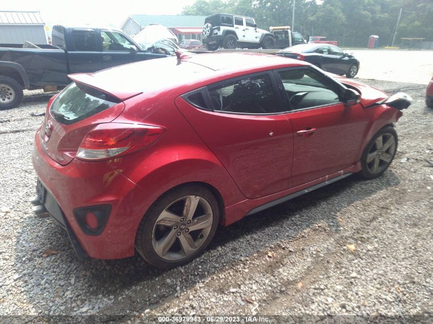 2013 HYUNDAI VELOSTER TURBO W/BLACK INT - KMHTC6AE6DU130392