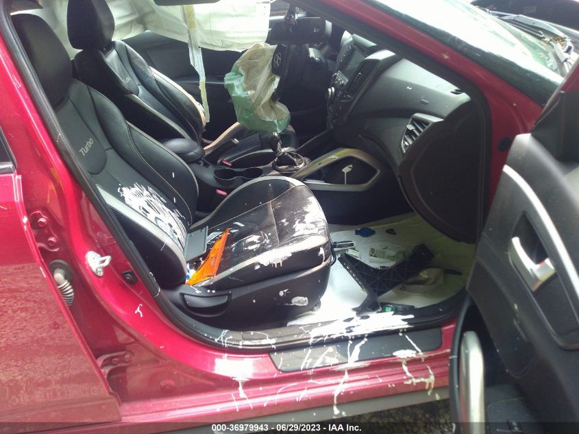 2013 HYUNDAI VELOSTER TURBO W/BLACK INT - KMHTC6AE6DU130392