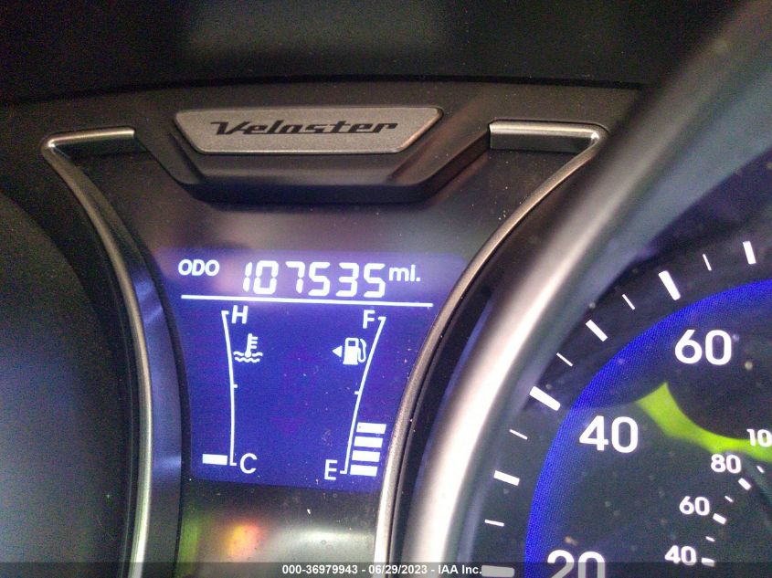 2013 HYUNDAI VELOSTER TURBO W/BLACK INT - KMHTC6AE6DU130392