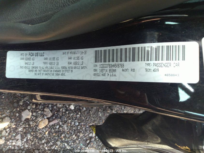 2017 CHRYSLER 200 LX - 1C3CCCFB3HN508769