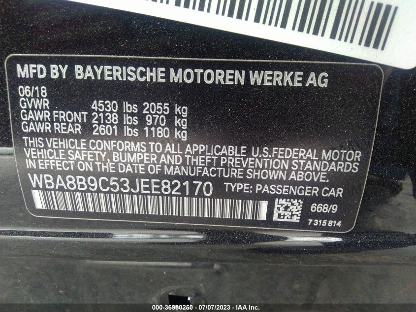 2018 BMW 3 SERIES 330I - WBA8B9C53JEE82170