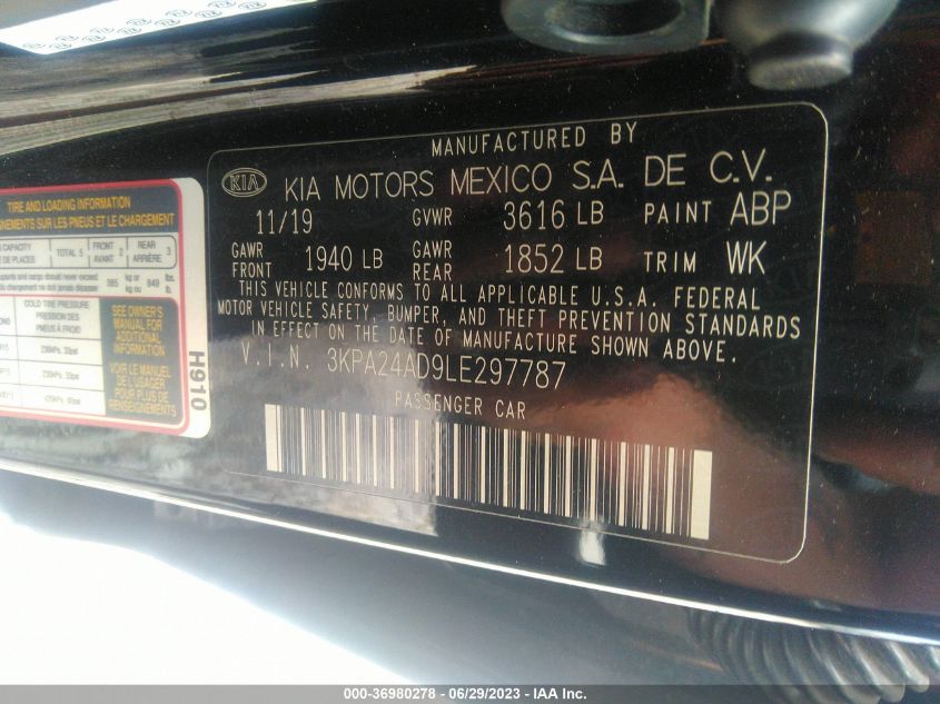 2020 KIA RIO LX - 3KPA24AD9LE297787