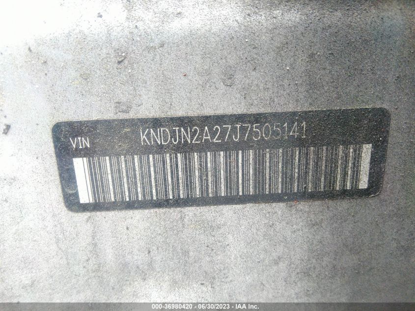 2018 KIA SOUL BASE - KNDJN2A27J7505141