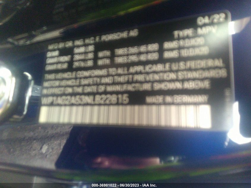 2022 PORSCHE MACAN S - WP1AG2A53NLB22815