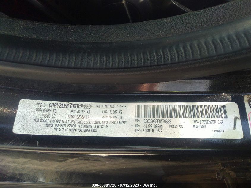 2014 CHRYSLER 200 LX - 1C3CCBAB9EN170629