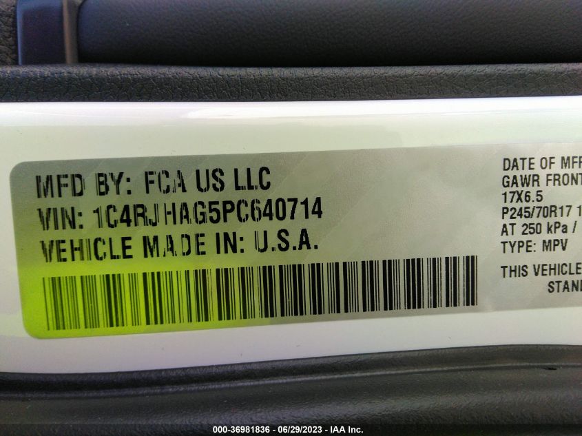 2023 JEEP GRAND CHEROKEE LAREDO - 1C4RJHAG5PC640714
