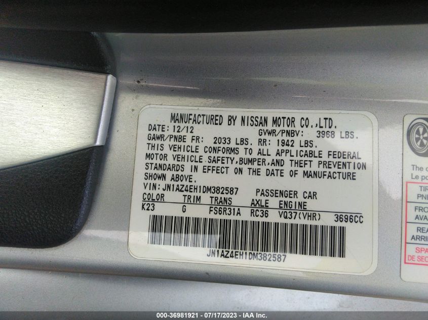 2013 NISSAN 370Z NISMO - JN1AZ4EH1DM382587