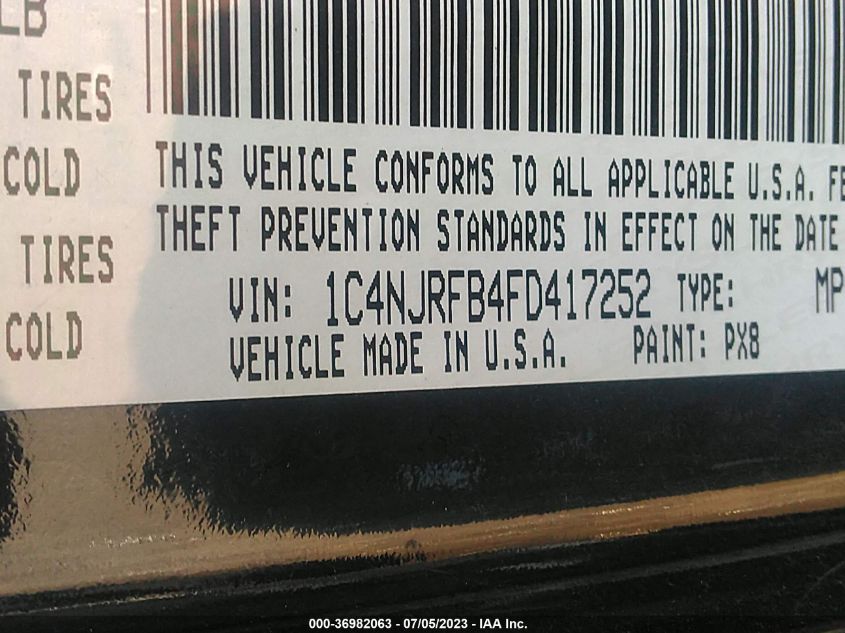 2015 JEEP PATRIOT HIGH ALTITUDE EDITION - 1C4NJRFB4FD417252