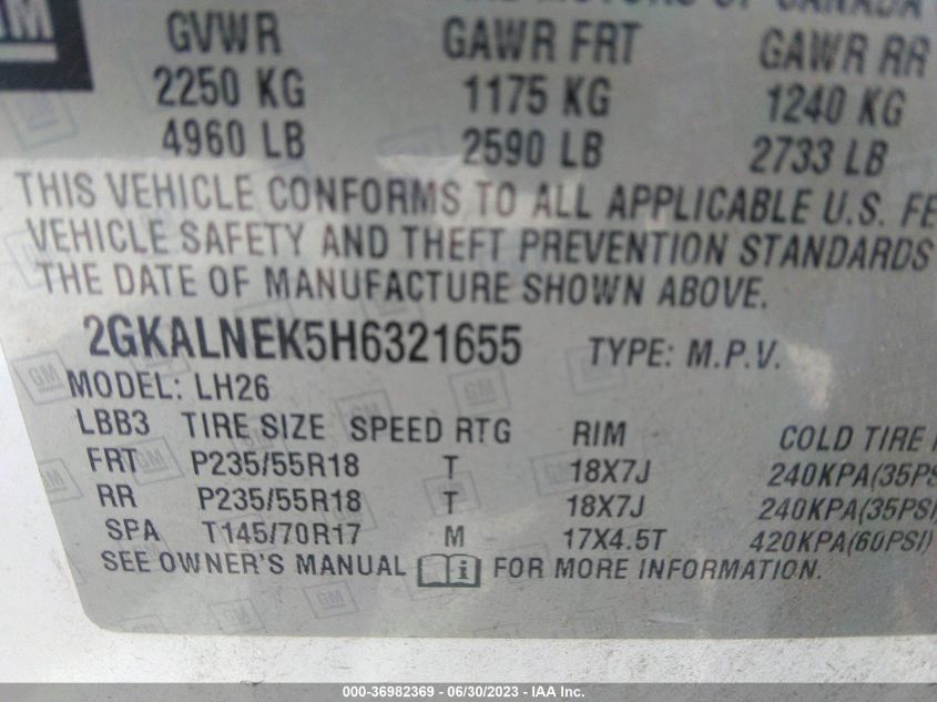 2017 GMC TERRAIN SLE - 2GKALNEK5H6321655