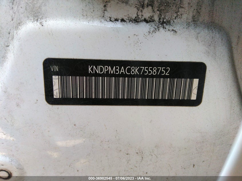 VIN KNDPM3AC8K7558752 2019 KIA SPORTAGE LX