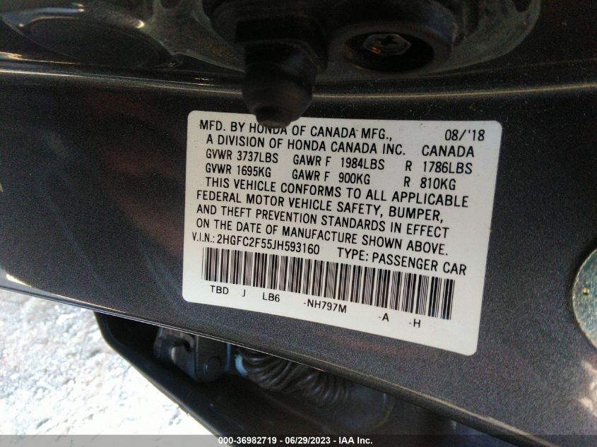 2018 HONDA CIVIC SEDAN LX - 2HGFC2F55JH593160