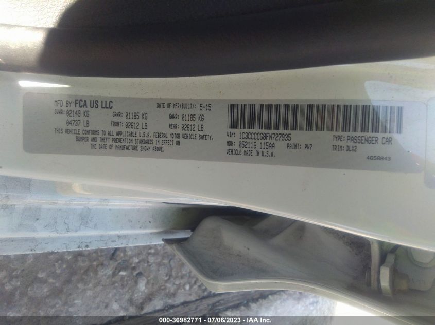 2015 CHRYSLER 200 C - 1C3CCCCG8FN727935