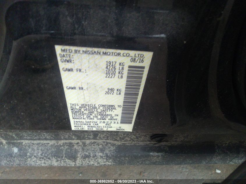 2016 NISSAN ALTIMA 2.5 SR - 1N4AL3AP2GC282231