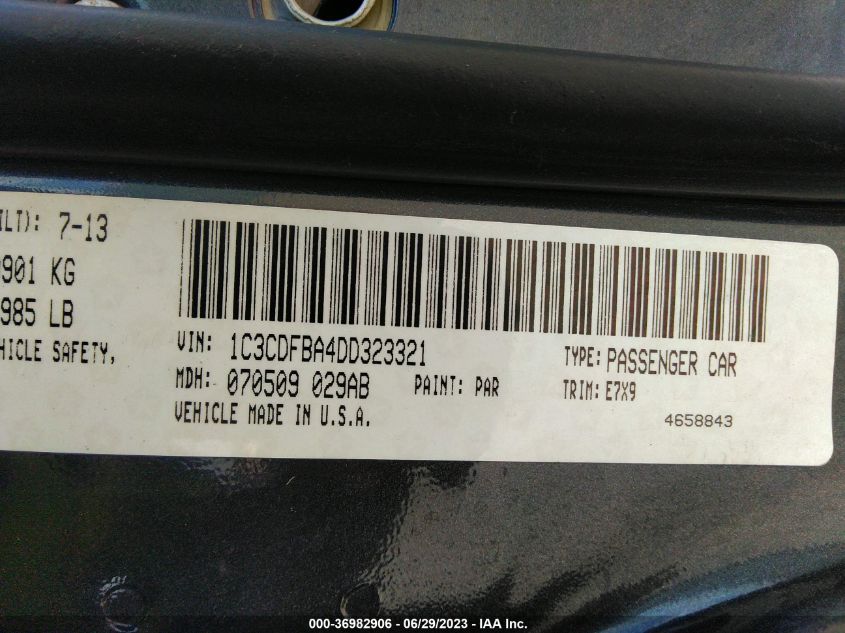 2013 DODGE DART SXT - 1C3CDFBA4DD323321