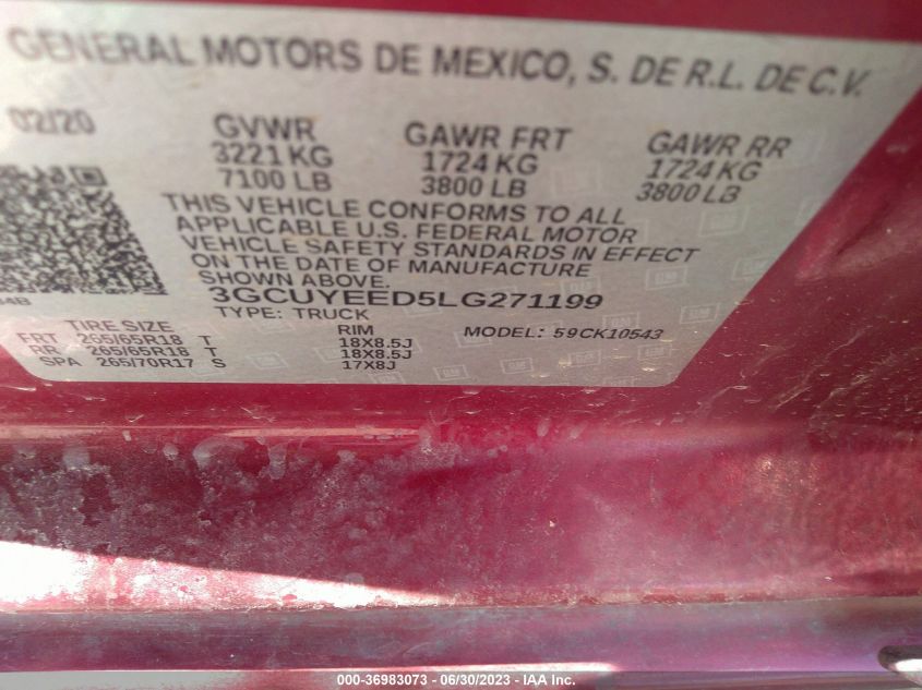 2020 CHEVROLET SILVERADO 1500 RST - 3GCUYEED5LG271199